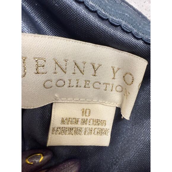 jenny yoo collection nwt "issa" floor length blue velvet gown womens size 10 - Picture 5 of 8